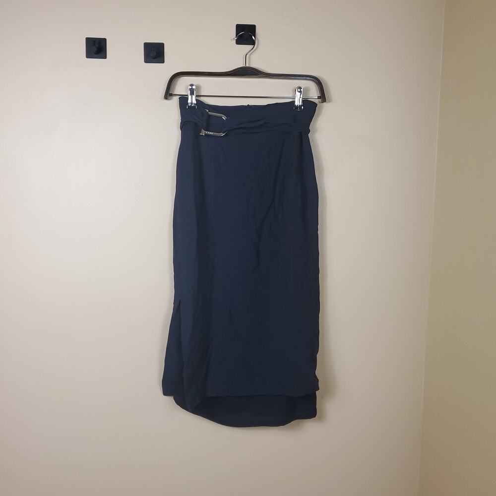 Hugo Boss Verinala Belt Detail Pencil Skirt In Midnight 4 DAMAGED